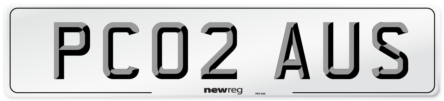 PC02 AUS Number Plate from New Reg